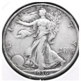 1936 WALKING HALF DOLLAR XF