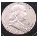 1963 D FRANKLIN HALF DOLLAR VF