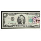 FIRST DAY COVER 2$ FEDERAL RESERVE NOTE