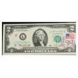 FIRST DAY COVER 2$ FEDERAL RESERVE NOTE