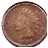 1907 INDIAN HEAD CENT VF