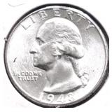 1948 CHOICE BU WASHINGTON QUARTER