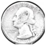 1934 D WASHINGTON QUARTER VG
