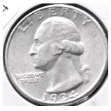 1934 GEM BU WASHINGTON QUARTER