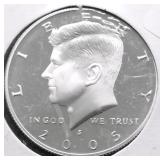 2005 S SILVER PROOF KENNEDY HALF DOLLAR
