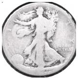1921 D WALKING HALF DOLLAR AG