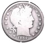 1904 S BARBER HALF DOLLAR G NICE FOR GRADE