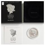 2021 PEACE DOLLAR GEM W BOX PAPERS