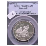 1995 S PCGS PF69DC BASEBALL HALF DOLLAR