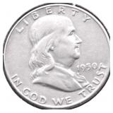 1950 D FRANKLIN HALF DOLLAR VF