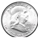 1954 D CHOICE BU FRANKLIN HALF DOLLAR