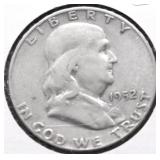 1952 S FRANKLIN HALF DOLLAR VF