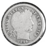 1896 BARBER DIME G