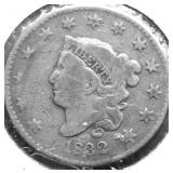 1832 LARGE CENT VG
