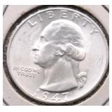 1947 S GEM BU WASHINGTON QUARTER