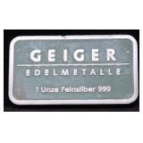 1  OZ .999 SILVER BAR