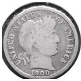 1900 BARBER DIME G