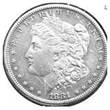 1881 S CH BU PL MORGAN DOLLAR