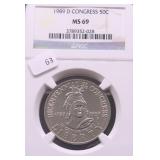 1989 D NGC MS69 CONGRESS HALF DOLLAR