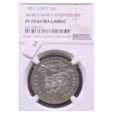 1995 WW2 NGC PF70UC HALF DOLLAR