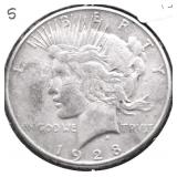 1928 S PEACE DOLLAR XF