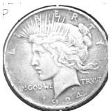 1924 PEACE DOLLAR VF