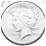 1924 S PEACE DOLLAR VG