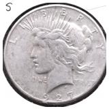 1927 S PEACE DOLLAR VF