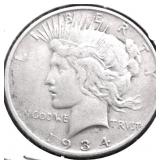 1934 D PEACE DOLLAR XF