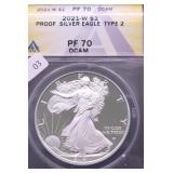 2021 W ANACS PF70DC SILVER EAGLE