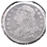 1834 CAPPED BUST DIME VF DETAILS