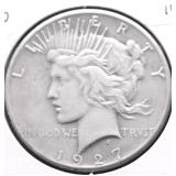 1927 PEACE DOLLAR VF