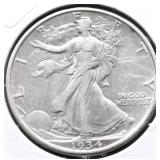 1934 D WALKING HALF DOLLAR AU DETAILS