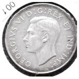 1947 CURVED 7 CANADA HALF DOLLAR AU