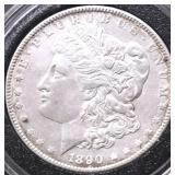 1890 MORGAN DOLLAR AU