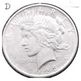 1923 D PEACE DOLLAR XF