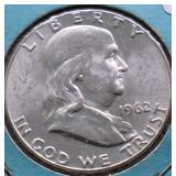 1962 CHOICE BU FRANKLIN HALF DOLLAR