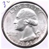 1961 CHOICE BU WASHINGTON QUARTER