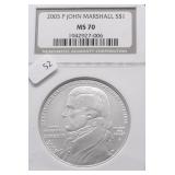 2005 P NGC MS70 JOHN MARSHALL SILVER DOLLAR