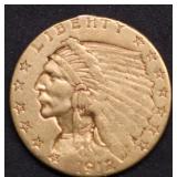 1912 QUARTER EAGLE XF