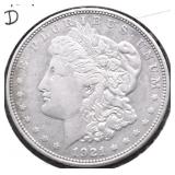 1921 D MORGAN DOLLAR XF