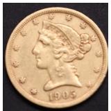 1905 S HALF EAGLE AU