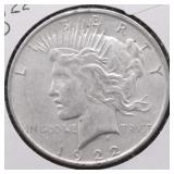 1922 D PEACE DOLLAR XF