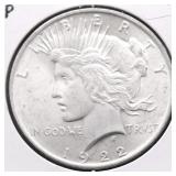 1922 CHOICE BU PEACE DOLLAR