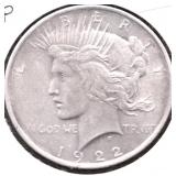 1922 PEACE DOLLAR XF
