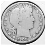 1908 S BARBER HALF DOLLAR G