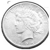 1925 PEACE DOLLAR VF