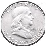 1950 FRANKLIN HALF DOLLAR AU