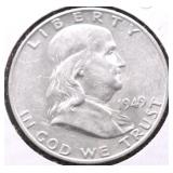 1949 D FRANKLIN HALF DOLLAR AU