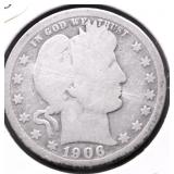 1906 O BARBER QUARTER G